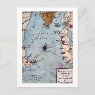 Postal Batalla de Fort Sumter - Guerra Civil Panorámica