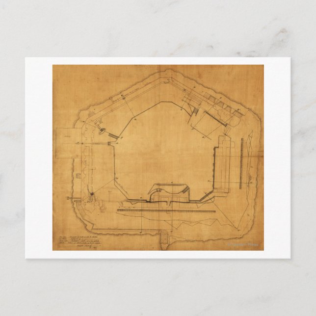 Postal Batalla de Fort Sumter - Panorámica de la Guerra C (Anverso)