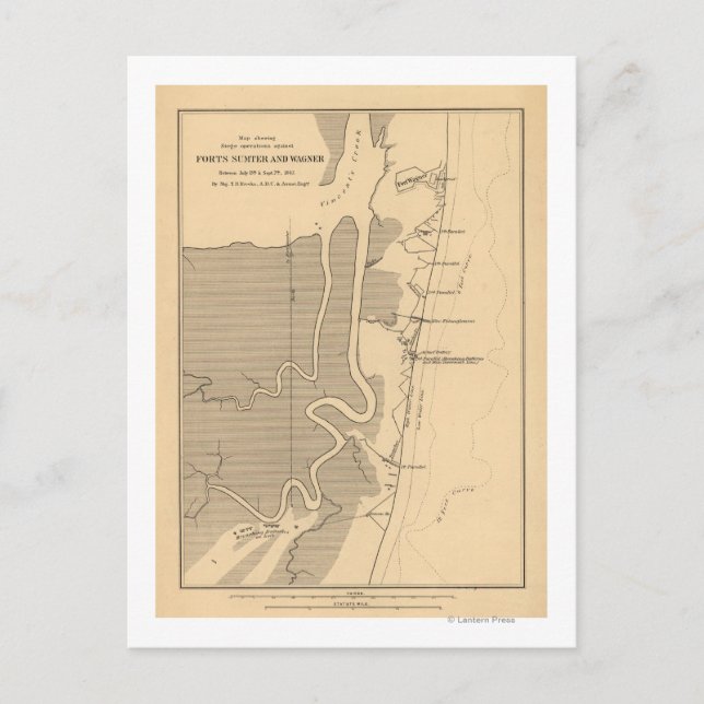 Postal Batalla de Fort Sumter - Panorámica de la Guerra C (Anverso)
