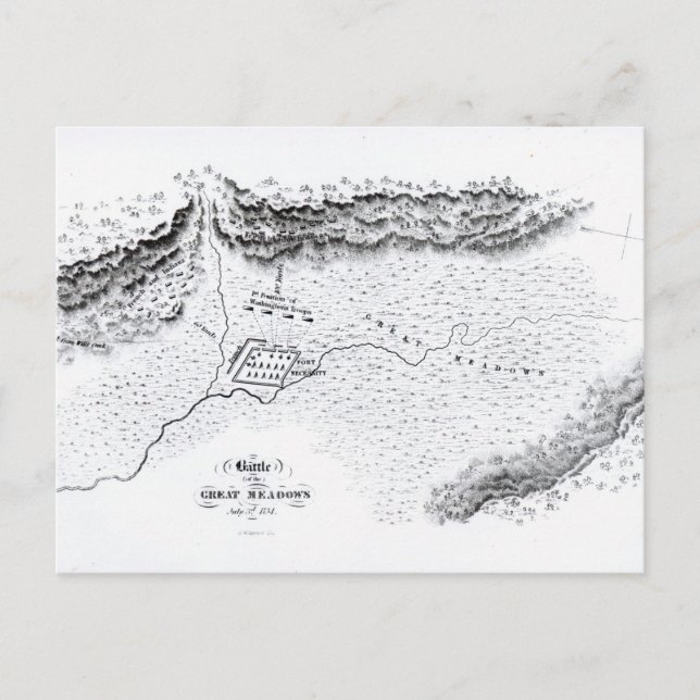 Postal Batalla de los Grandes Barrios, 3 de julio de 1754 (Anverso)