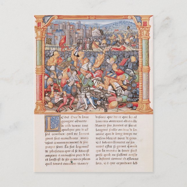 Postal Batalla de Nancy en 1477 (Anverso)