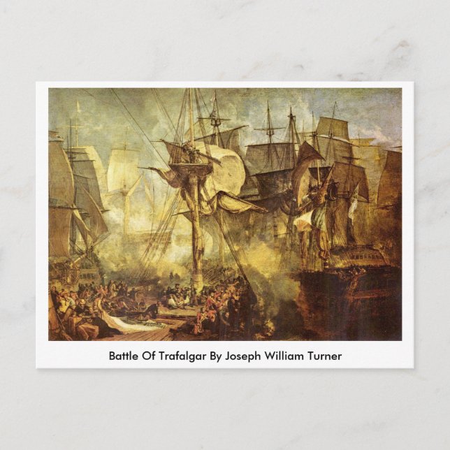 Postal Batalla De Trafalgar Por Joseph William Turner (Anverso)