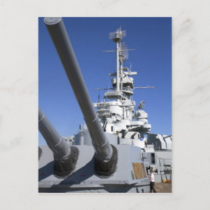 Postal Batalla de USS Alabama en monumento al buque de gu