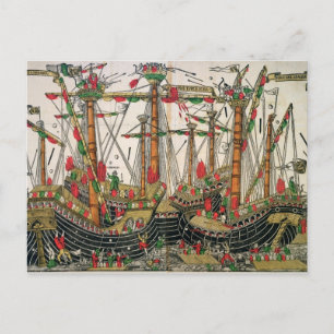 Postal Batalla de Zonchio, 1499
