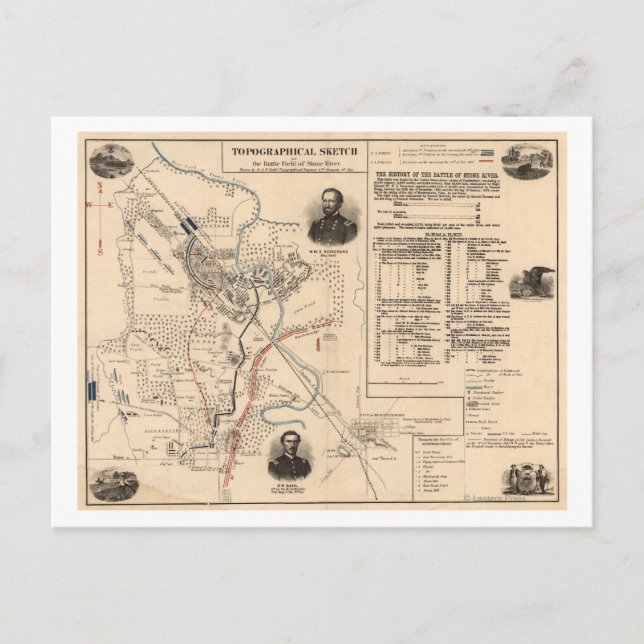 Postal Batalla del río Stones - Guerra Civil Panorámica 3 (Anverso)