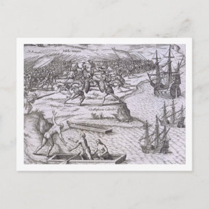 Postal Batalla en Jamaica entre Cristóbal Colón (14)