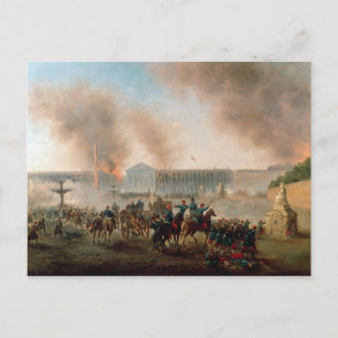 Postal Batalla en la Place de la Concorde, 1871