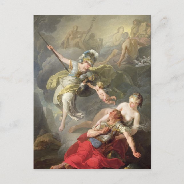 Postal Batalla entre Minerva y Marte, 1771 (Anverso)