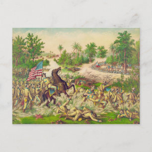 Postal Batalla filipina norteamericana de guerra de Quing