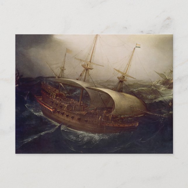 Postal Batalla holandesa en tormenta (Anverso)