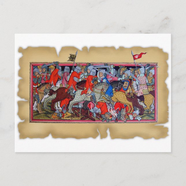 Postal Batalla medieval (Anverso)