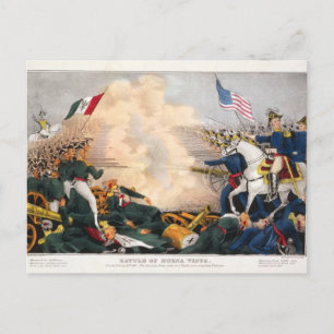 Postal Batalla mexicana de guerra de Buena Vista 1847