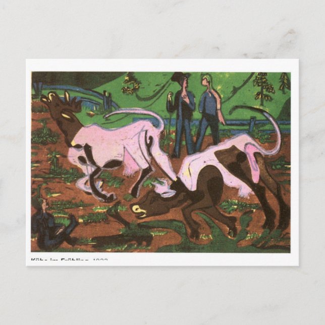 Postal Batallas en primavera por Ernst Ludwig Kirchner (Anverso)