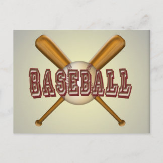 Postal Bates de béisbol cruzados
