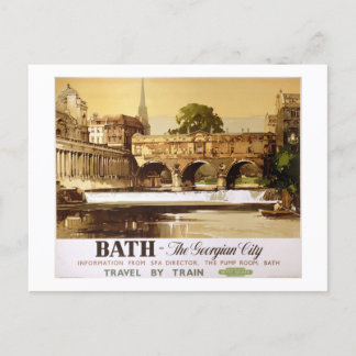 Postal Bath British Railways Vintage Travel Poster
