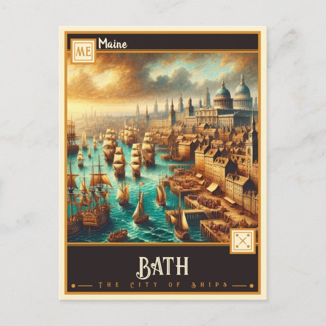 Postal Bath, Maine | Vintage (Anverso)