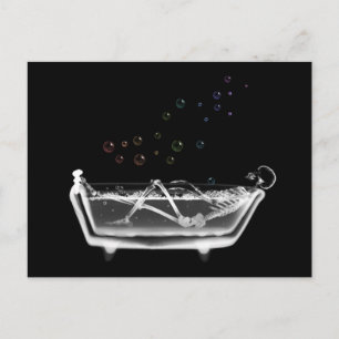Postal Bath Tub X-Ray Skeleton - Burbujas arcoiris