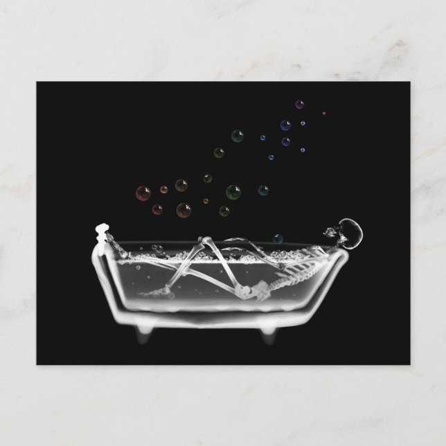Postal Bath Tub X-Ray Skeleton - Burbujas arcoiris (Anverso)