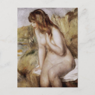 Postal Bather Sitting on a Rock, Pierre-Auguste Renoir