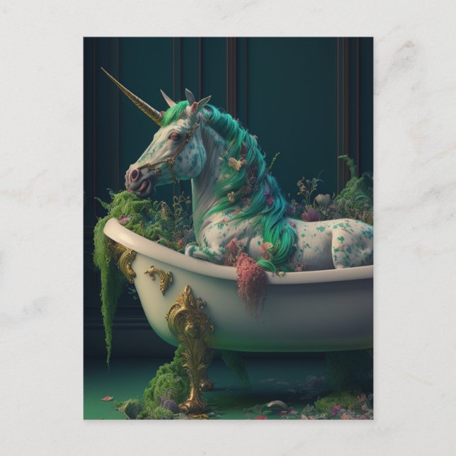 Postal Bathtub Unicorn (Anverso)