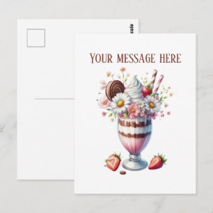 Postal Batido lindo agregar mensaje nombre del negocio