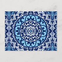 Batik, azules marinos y blanco al sudoeste de la