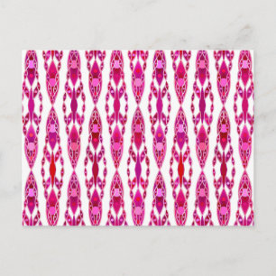 Postal Batik tribal - Borquín y rosa fucsia