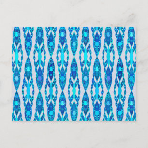 Postal Batik tribal - Gris azulado y plateado de zafiro