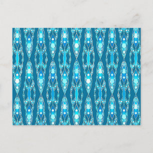 Postal Batik tribal - Ocean Blue y Aqua