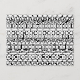Postal Batik tribal - tonos grises / grises