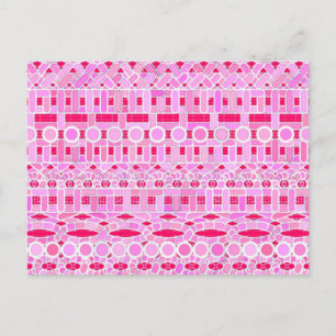 Postal Batik tribal - tonos rosas