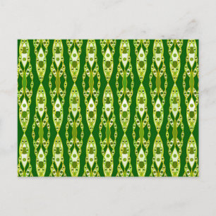 Postal Batik tribal - Verde oscuro y aguacate