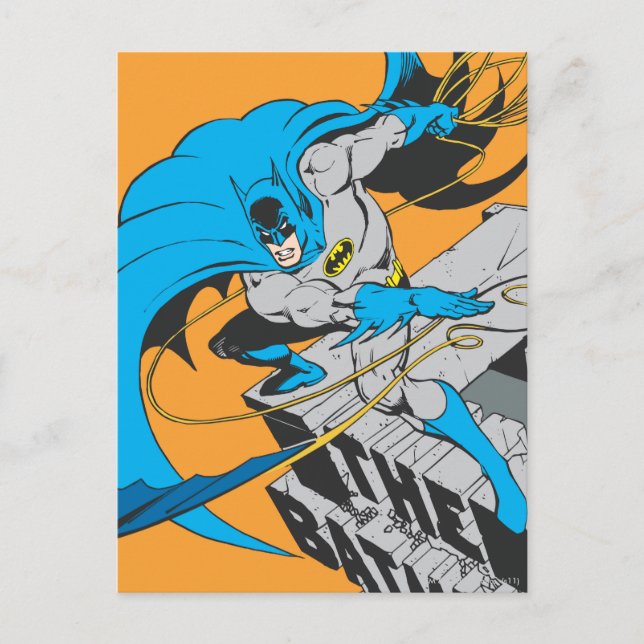 Postal Batman arroja Batarang a la azotea (Anverso)