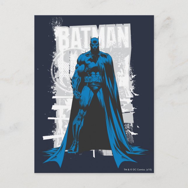 Postal Batman Comic - Vista completa vintage (Anverso)