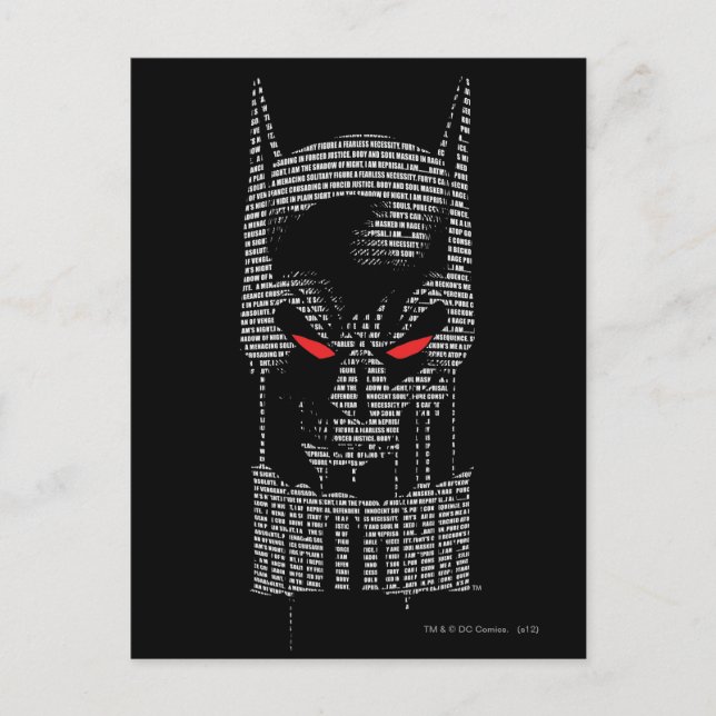 Postal Batman con mantra (Anverso)
