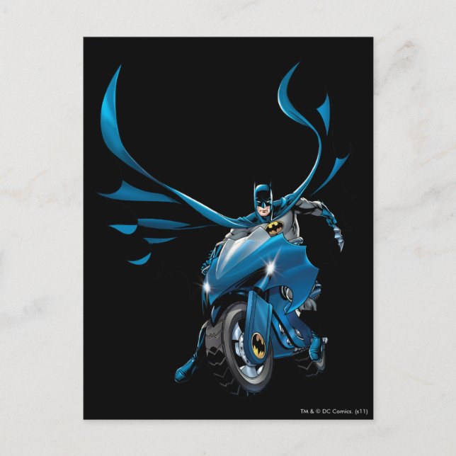 Postal Batman en bicicleta (Anverso)
