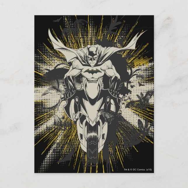 Postal Batman en bicicleta (Anverso)