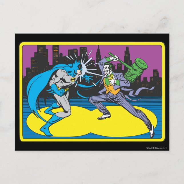 Postal Batman Fights Joker (Anverso)