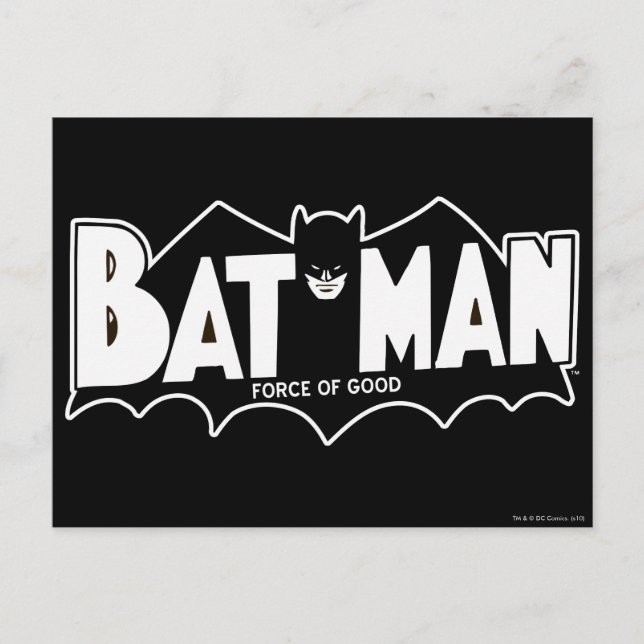 Postal Batman | Fuerza del logotipo de Good 60s (Anverso)