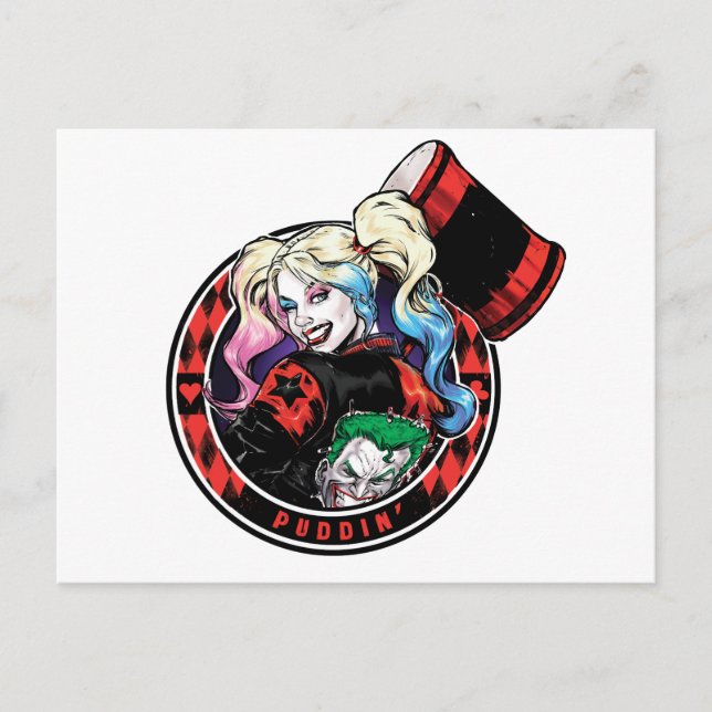 Postal Batman | Harley Quinn Winking Con Mallet (Anverso)