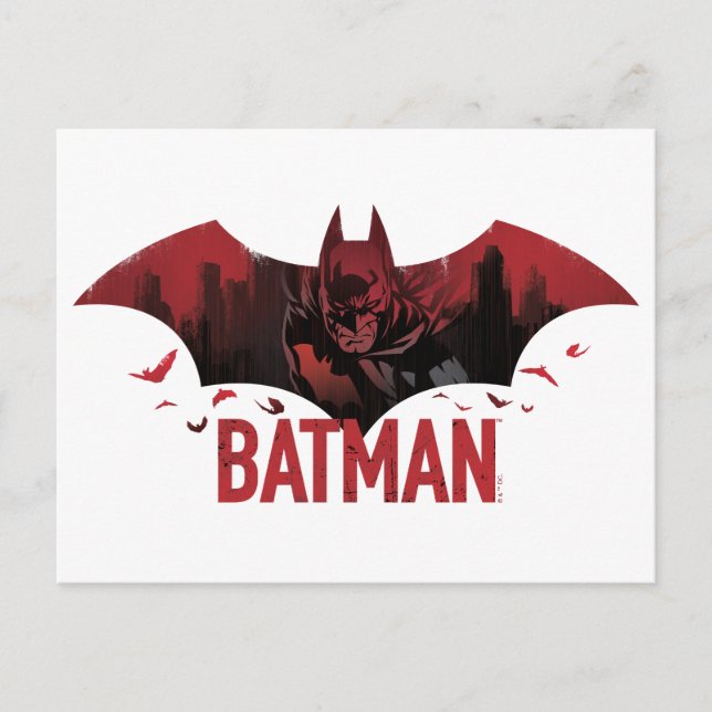 Postal Batman Icono de Gotham Carmesí (Anverso)