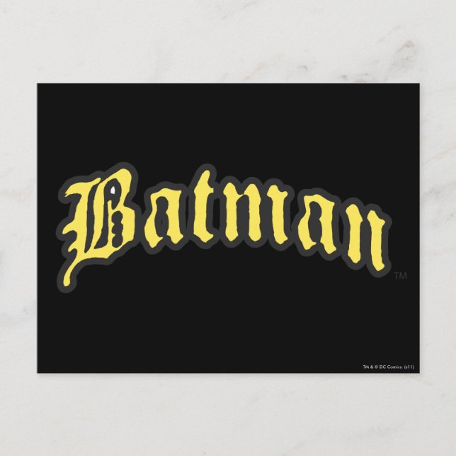 Postal Batman | Logo de esquema amarillo negro (Anverso)