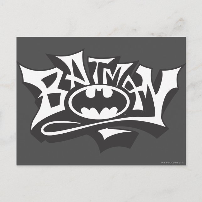 Postal Batman | Logotipo de nombre de graffiti (Anverso)