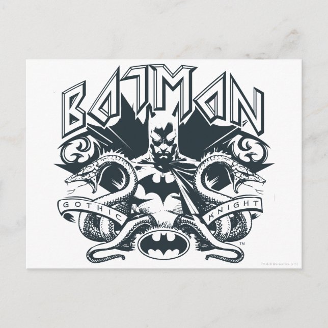 Postal Batman | Logotipo de serpientes (Anverso)