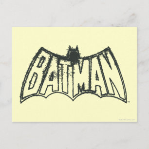 Postal Batman   Logotipo de símbolo vintage