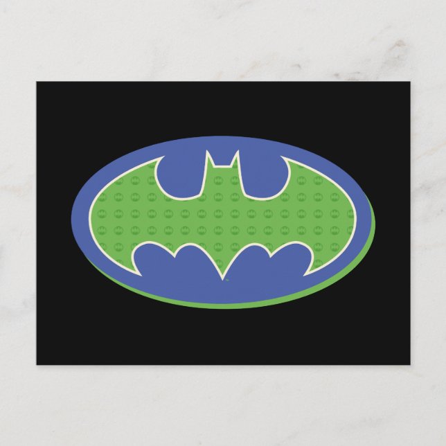Postal Batman | Símbolo morado y verde (Anverso)