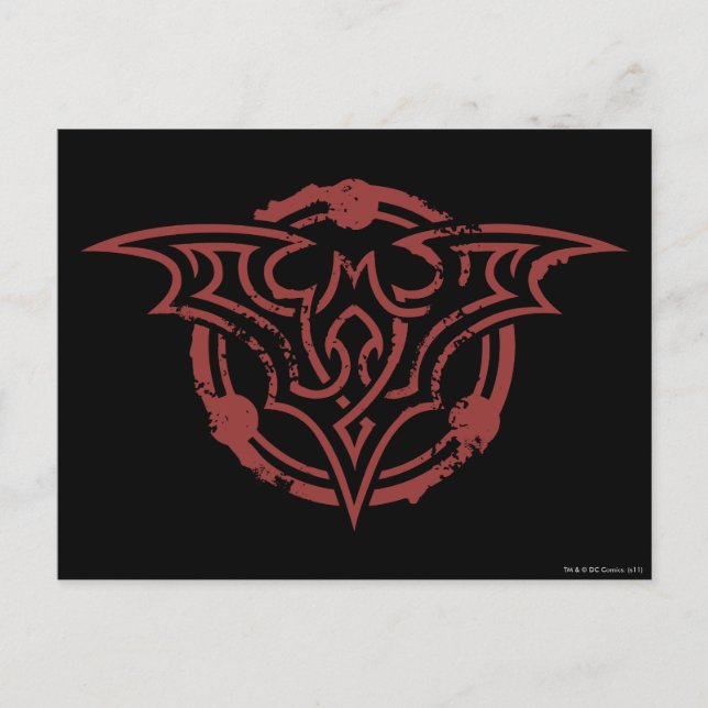 Postal Batman Symbol | Red Outline Urban Logo (Anverso)