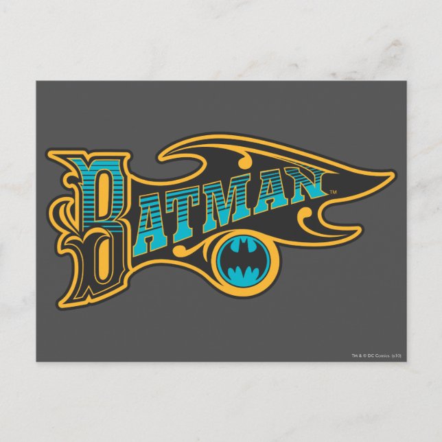 Postal Batman | Vintage Turquoise Logo (Anverso)
