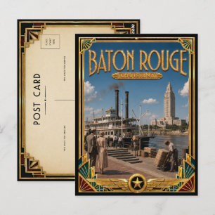 Postal Baton Rouge Louisiana Arte Deco Vintage Edad Dorad