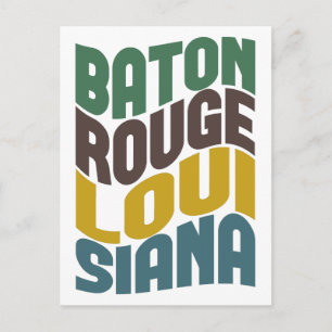 Postal Baton Rouge Louisiana Wave Retro